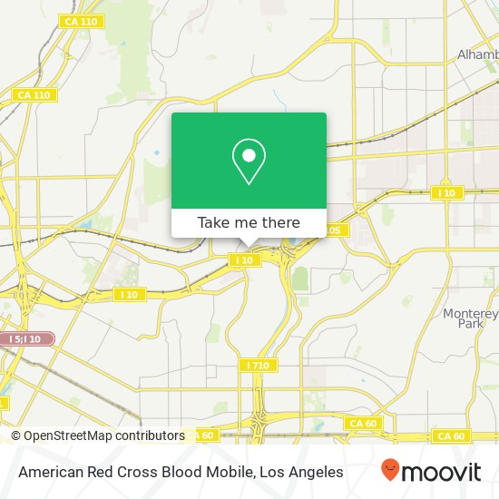 American Red Cross Blood Mobile map