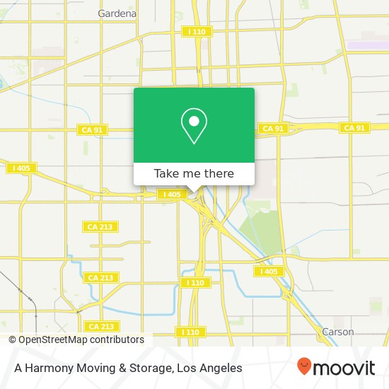 A Harmony Moving & Storage map