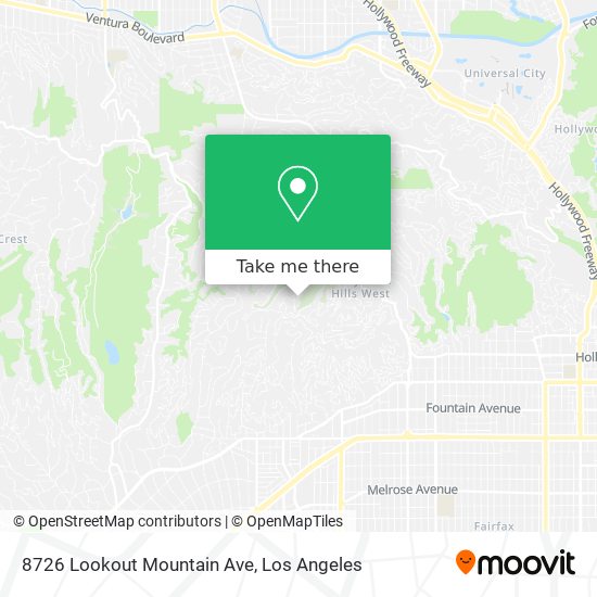 Mapa de 8726 Lookout Mountain Ave