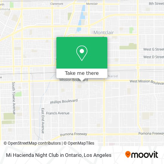 Mi Hacienda Night Club in Ontario map