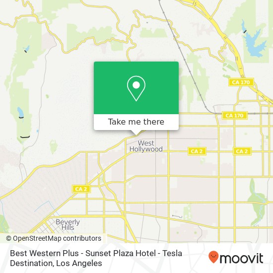 Mapa de Best Western Plus - Sunset Plaza Hotel - Tesla Destination