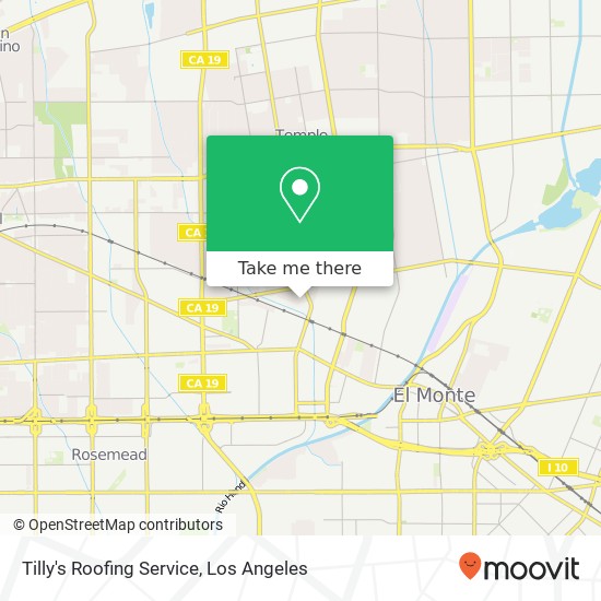 Tilly's Roofing Service map