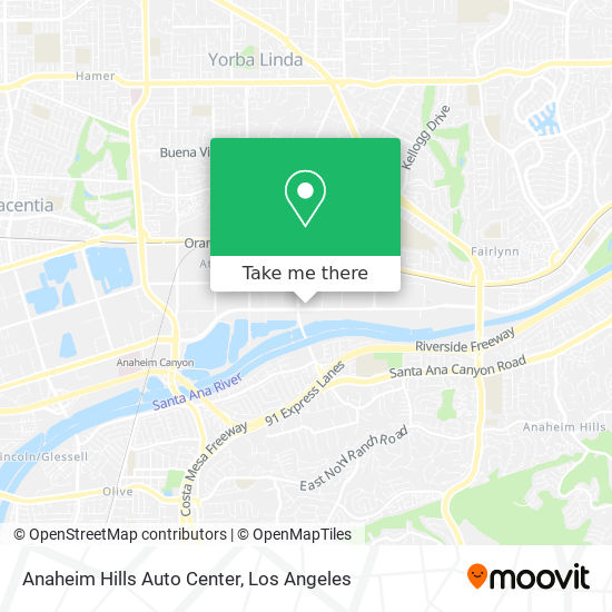 Anaheim Hills Auto Center map