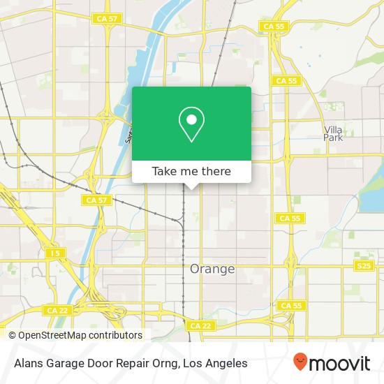 Alans Garage Door Repair Orng map