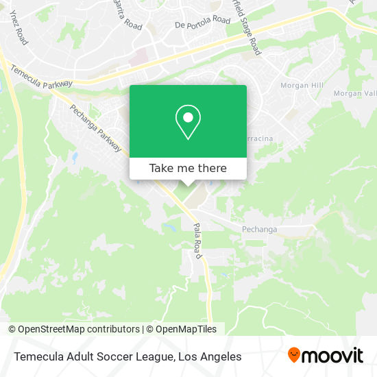 Temecula Adult Soccer League map
