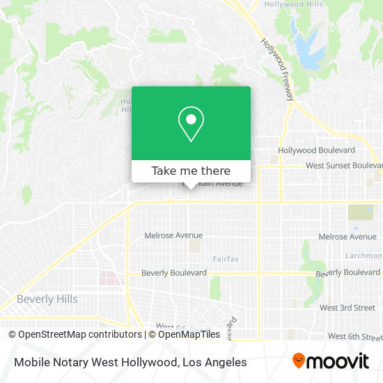 Mobile Notary West Hollywood map