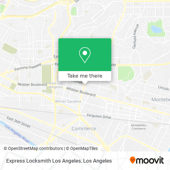 Mapa de Express Locksmith Los Angeles