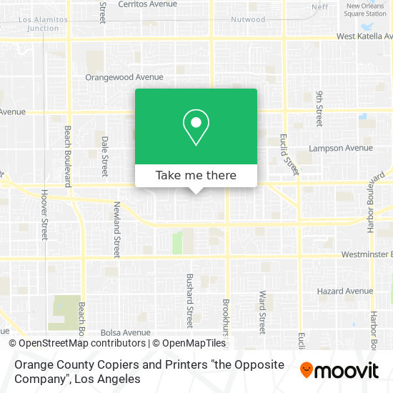 Orange County Copiers and Printers "the Opposite Company" map