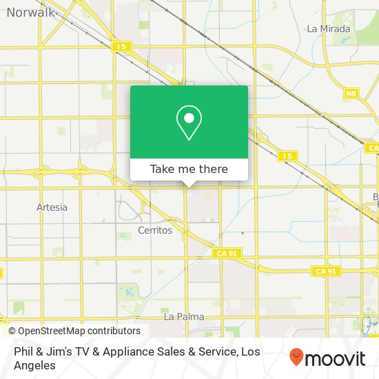 Mapa de Phil & Jim's TV & Appliance Sales & Service