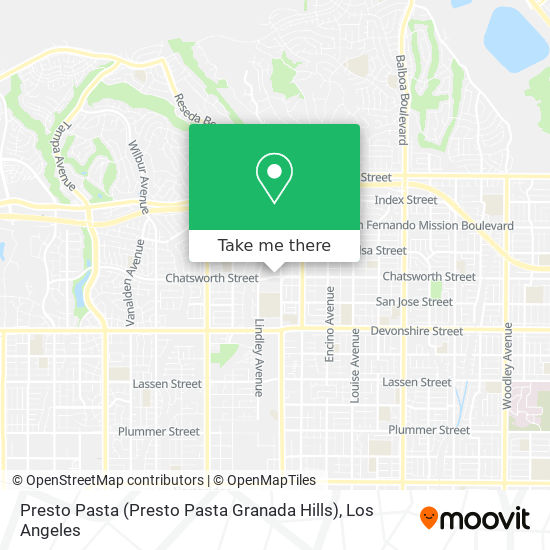 Presto Pasta (Presto Pasta Granada Hills) map