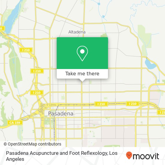 Pasadena Acupuncture and Foot Reflexology map