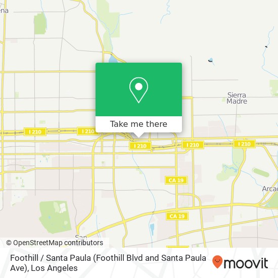 Mapa de Foothill / Santa Paula (Foothill Blvd and Santa Paula Ave)