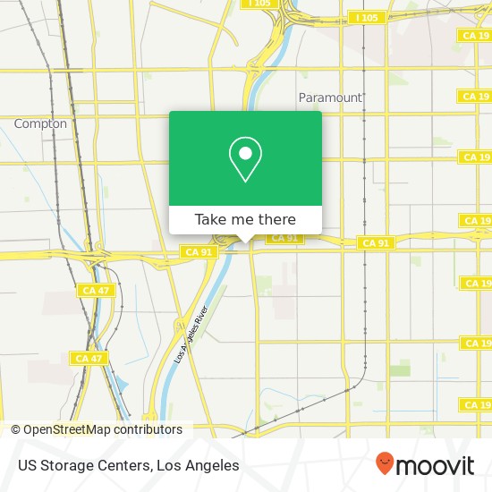 Mapa de US Storage Centers