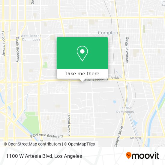 Mapa de 1100 W Artesia Blvd