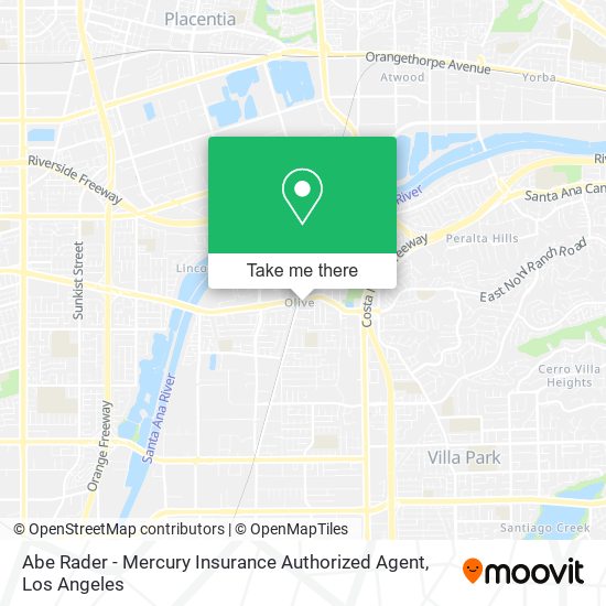 Mapa de Abe Rader - Mercury Insurance Authorized Agent