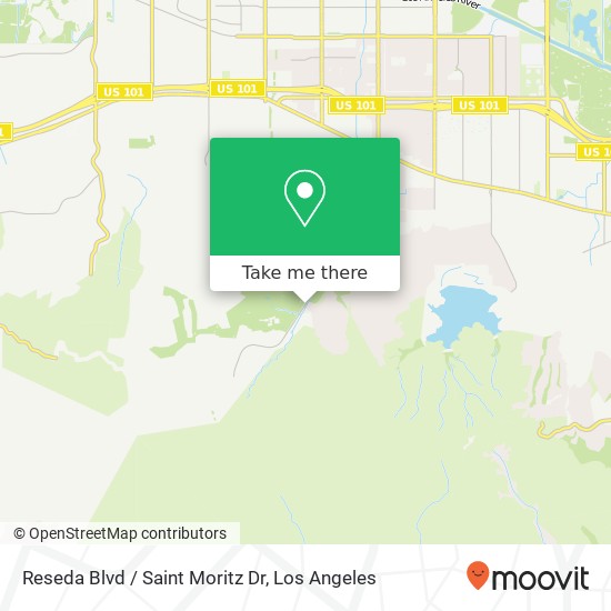 Mapa de Reseda Blvd / Saint Moritz Dr