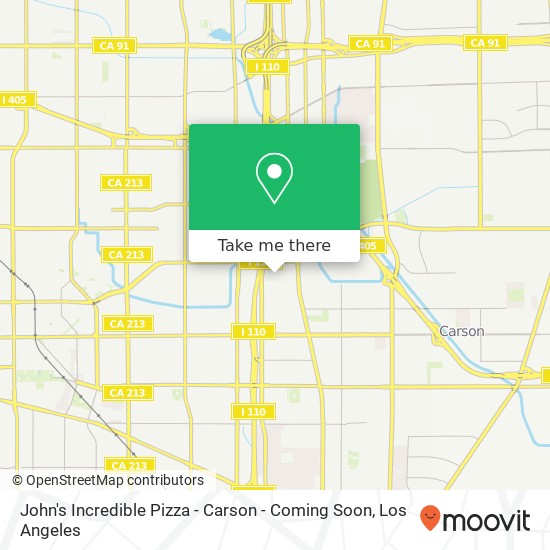 Mapa de John's Incredible Pizza - Carson - Coming Soon