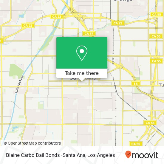 Mapa de Blaine Carbo Bail Bonds -Santa Ana