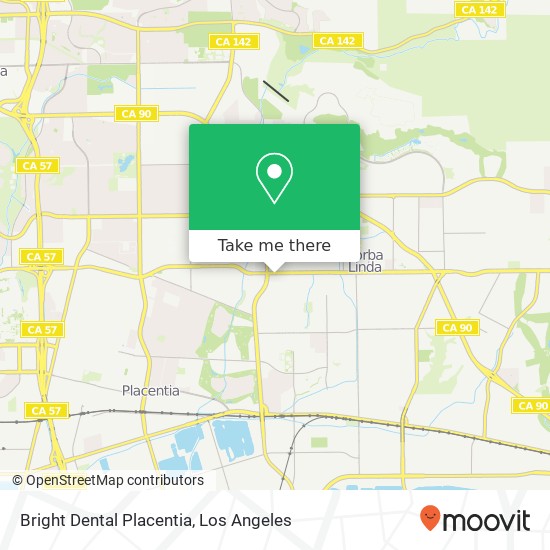 Bright Dental Placentia map