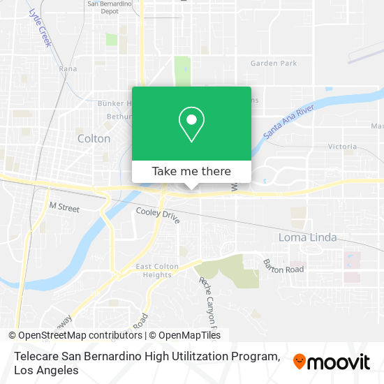 Telecare San Bernardino High Utilitzation Program map