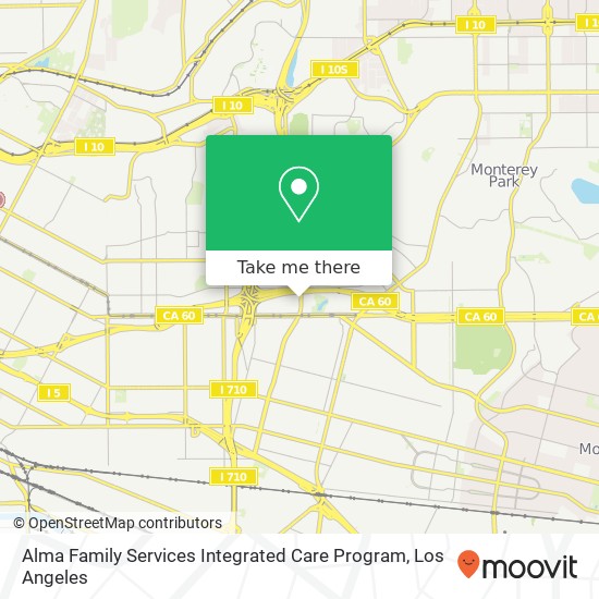Alma Family Services Integrated Care Program map