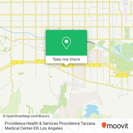 Mapa de Providence Health & Services Providence Tarzana Medical Center-ER