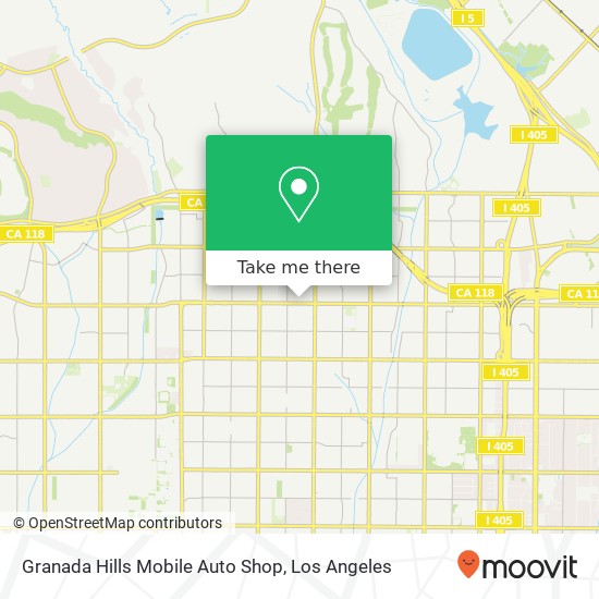 Mapa de Granada Hills Mobile Auto Shop