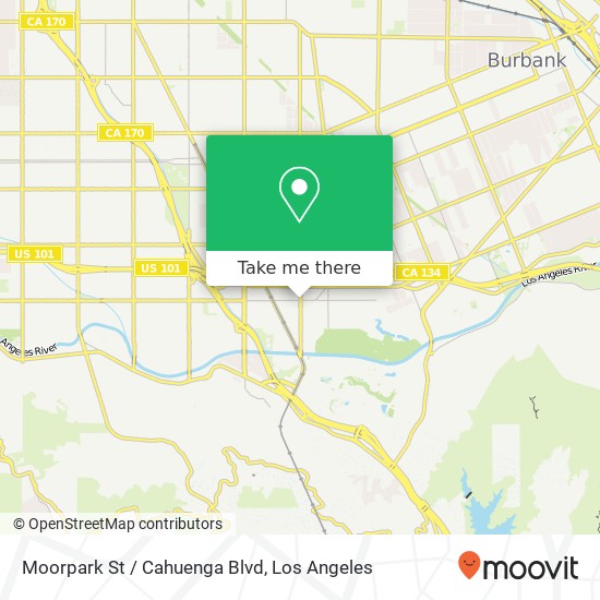 Mapa de Moorpark St / Cahuenga Blvd