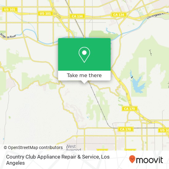Country Club Appliance Repair & Service map