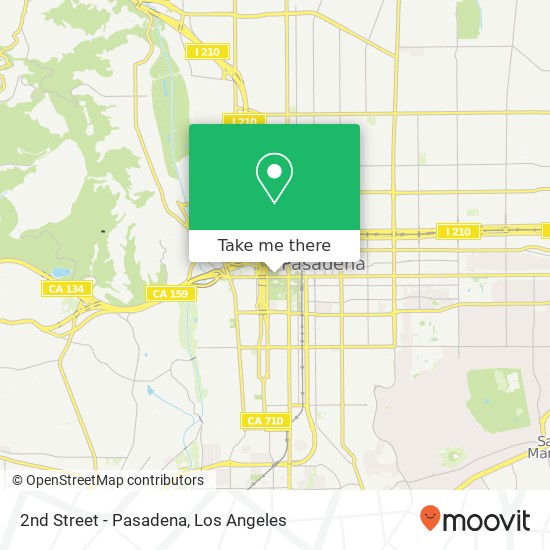 2nd Street - Pasadena map