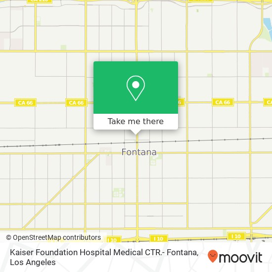 Kaiser Foundation Hospital Medical CTR.- Fontana map