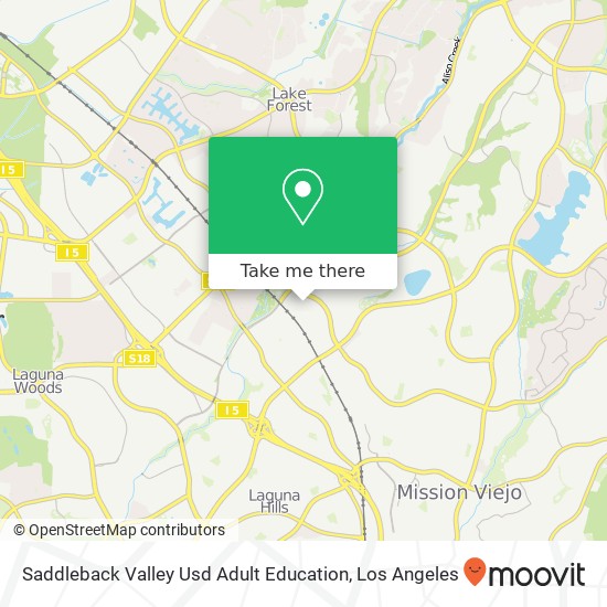 Saddleback Valley Usd Adult Education map