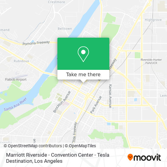 Marriott Riverside - Convention Center - Tesla Destination map