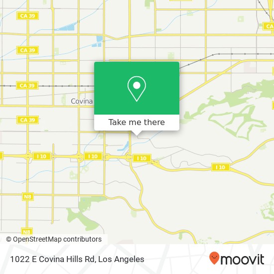 Mapa de 1022 E Covina Hills Rd