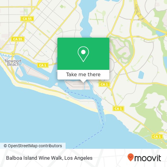 Mapa de Balboa Island Wine Walk