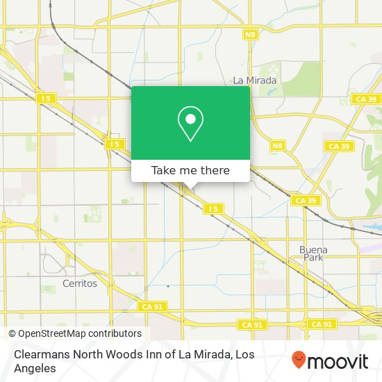 Clearmans North Woods Inn of La Mirada map