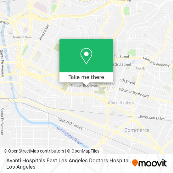 Mapa de Avanti Hospitals East Los Angeles Doctors Hospital