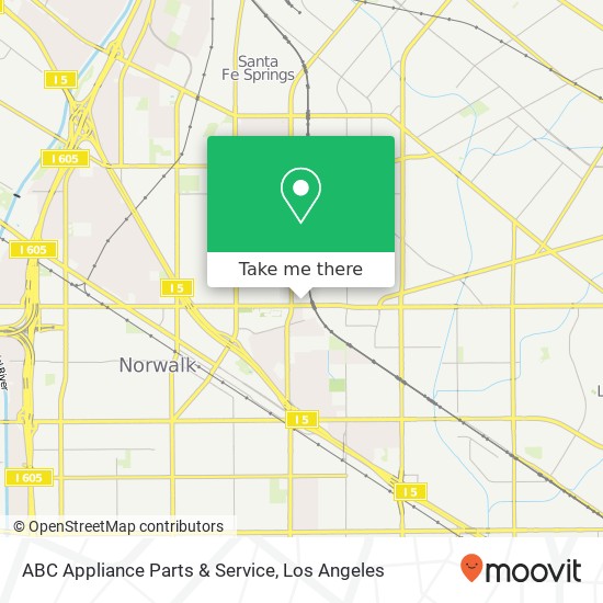 Mapa de ABC Appliance Parts & Service