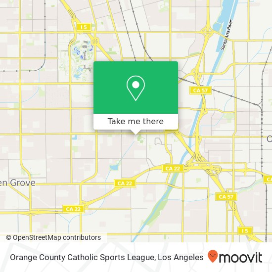 Orange County Catholic Sports League map