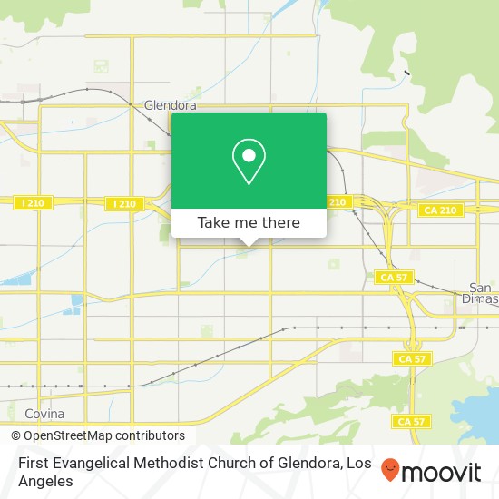 First Evangelical Methodist Church of Glendora map