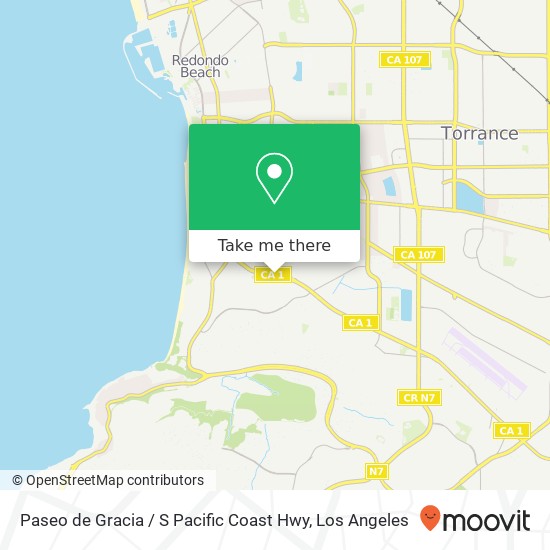 Paseo de Gracia / S Pacific Coast Hwy map