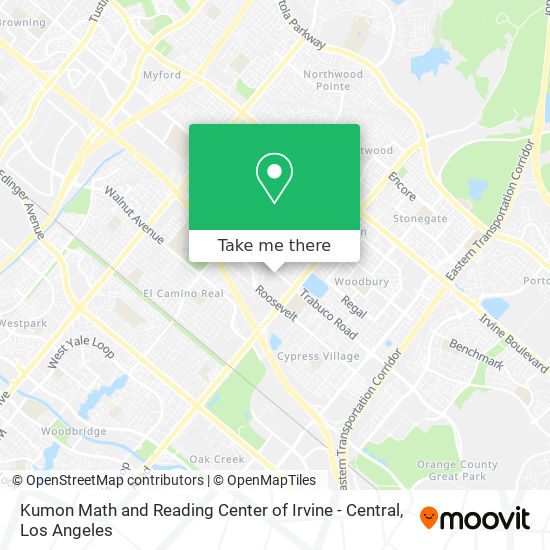 Mapa de Kumon Math and Reading Center of Irvine - Central