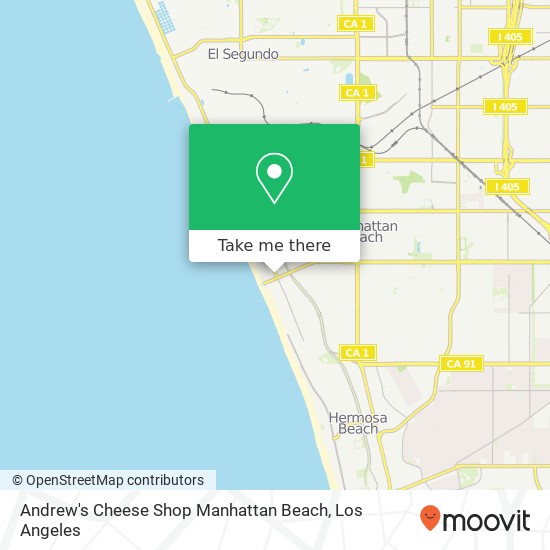 Andrew's Cheese Shop Manhattan Beach map