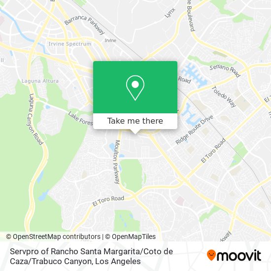 Servpro of Rancho Santa Margarita / Coto de Caza / Trabuco Canyon map