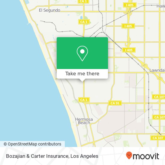 Bozajian & Carter Insurance map