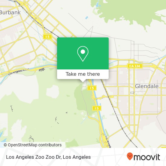 Mapa de Los Angeles Zoo Zoo Dr