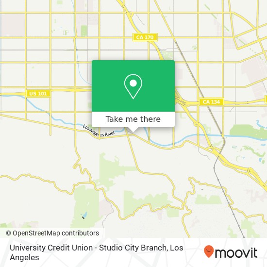 Mapa de University Credit Union - Studio City Branch