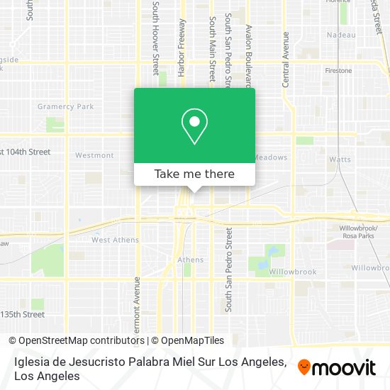 Iglesia de Jesucristo Palabra Miel Sur Los Angeles map