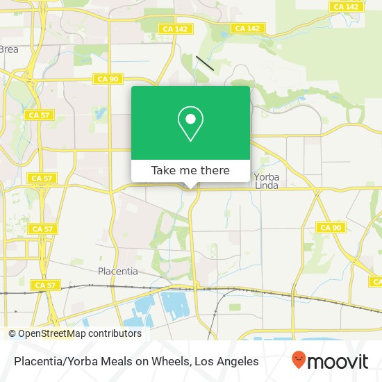 Placentia / Yorba Meals on Wheels map