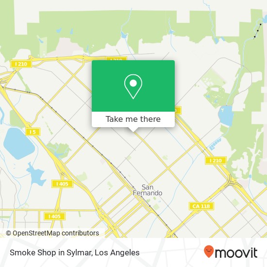 Smoke Shop in Sylmar map